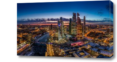 Картина Москва-сити вид с высоты